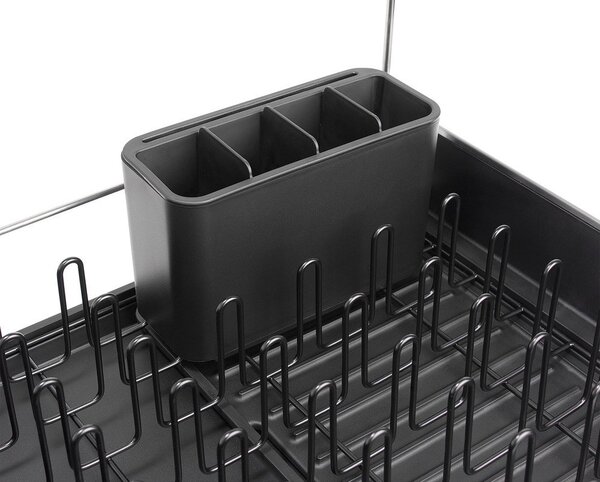 Scolapiatti regolabile nero in plastica 35,5x38 cm Extend Steel Plus – Joseph Joseph