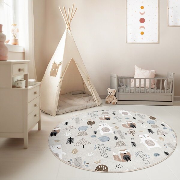 Tappeto per bambini lavabile ø150 cm Forest Friends – Mila Home