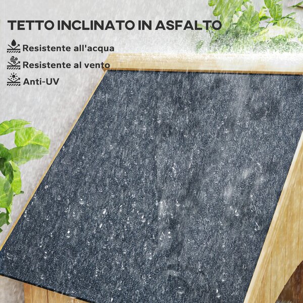 Outsunny Casetta da Giardino con Tetto Inclinato in Asfalto e 3 Mensole, Capanno per Attrezzi in Legno, 77.5x54.2x179.5 cm | Aosom Italy