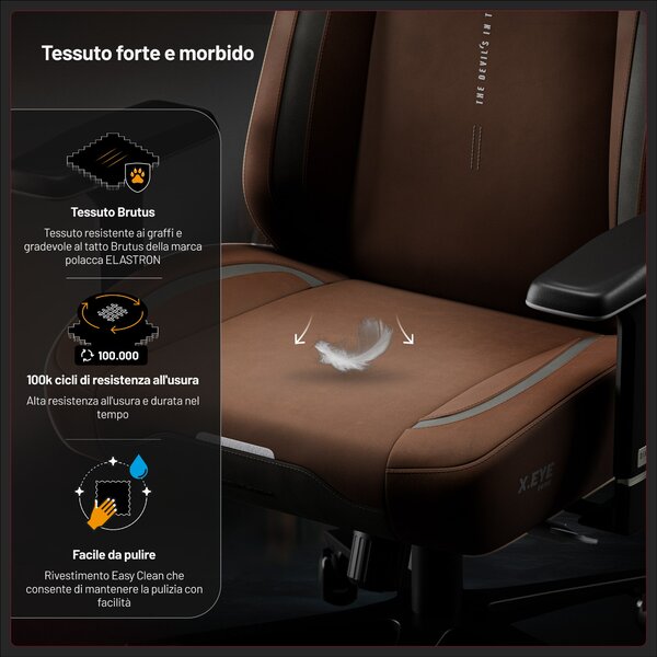 Sedia da gaming in tessuto marrone, Normal: Diablo X.Eye Prime Cinnamon Brown