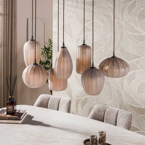 ZIJLSTRA Lampada a sospensione in vetro Altura, dimmerabile, Crema / Ambra, Soggiorno / Sala da pranzo, Vetro, Scandinavo, Lampada a sospensione