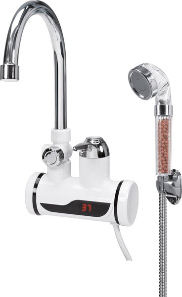 Scaldacqua elettrico istantaneo con rubinetteria e set doccia 3000 W, 230 V