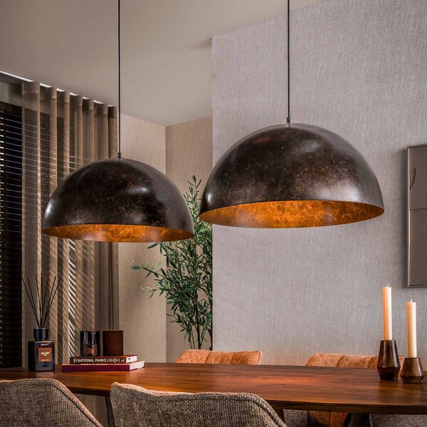 ZIJLSTRA Lampada a sospensione Dome, dimmerabile, Marrone / Ruggine, Soggiorno / Sala da pranzo, Metallo, Scandinavo, Lampada a sospensione
