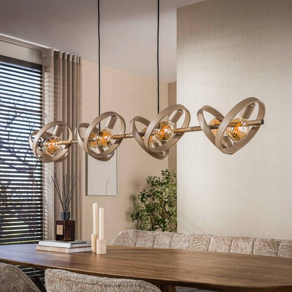 ZIJLSTRA Lampada a sospensione Hover, dimmerabile, Crema / Ambra, Soggiorno / Sala da pranzo, Metallo, Scandinavo, Lampada a sospensione