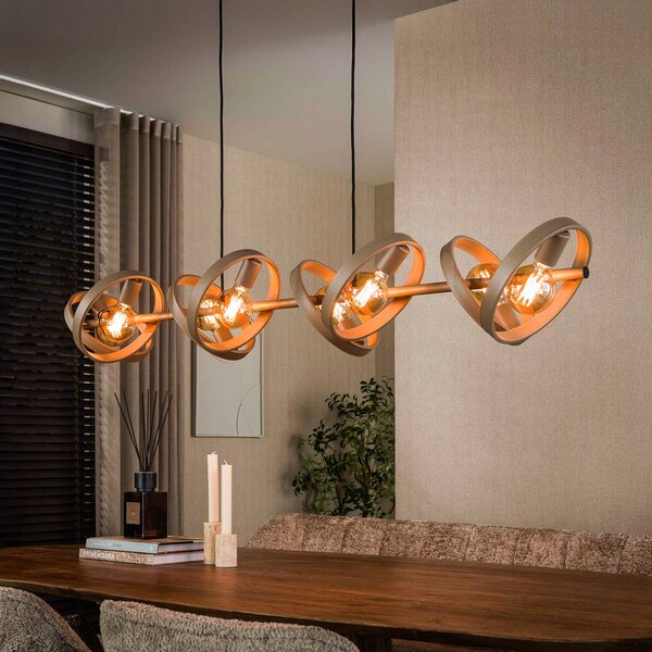 ZIJLSTRA Lampada a sospensione Hover, dimmerabile, Crema / Ambra, Soggiorno / Sala da pranzo, Metallo, Scandinavo, Lampada a sospensione