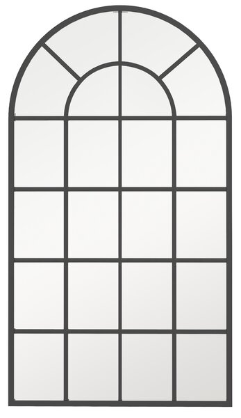 HOMCOM Specchio ad Arco per Casa e Ufficio con Montaggio a Parete, in Vetro e Metallo, 62x2.5x110 cm, Nero|Aosom