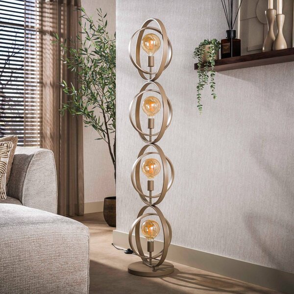 ZIJLSTRA Lampada da terra Turn Around, Crema / Ambra, Soggiorno / Sala da pranzo, Metallo, Scandinavo, Lampada da terra