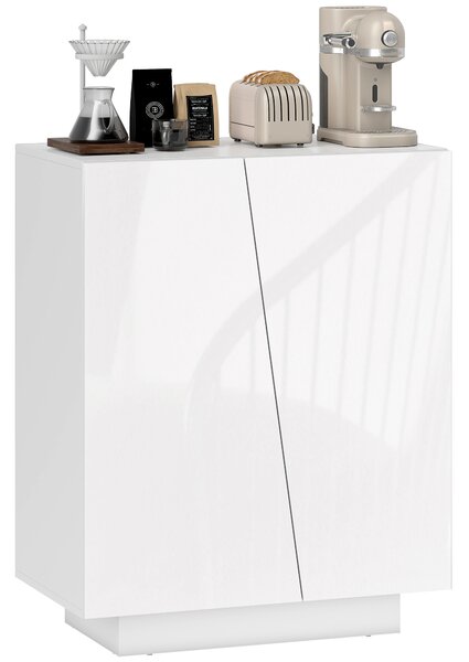 HOMCOM Mobiletto Multiuso in Truciolato Bianco a 3 Livelli con Ripiano Regolabile su 3 Livelli, 70x40x88 cm|Aosom