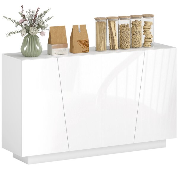 HOMCOM Mobiletto Multiuso in Truciolato Bianco a 5 Livelli con Ripiano Regolabile su 3 Livelli, 150x40x88 cm|Aosom