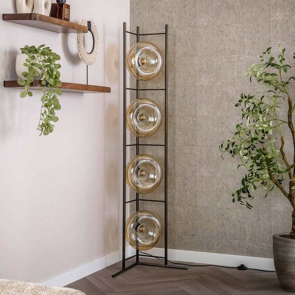 ZIJLSTRA Lampada da terra Soll, Crema / Ambra, Soggiorno / Sala da pranzo, Vetro, Moderno, Lampada da terra