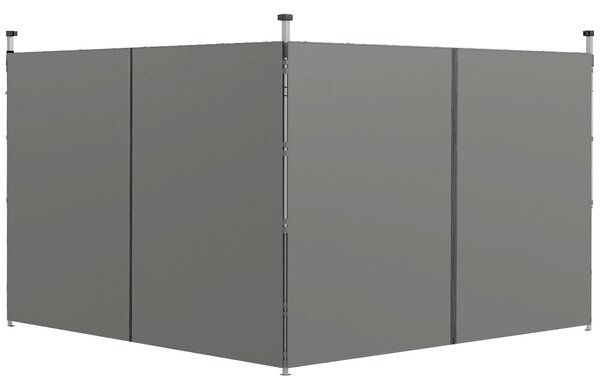 Outsunny Set 2 Pareti Gazebo 3x3 e 3x6 m in Tessuto Oxford con Porte a Cerniera, 295x195 cm, Grigio Scuro|Aosom