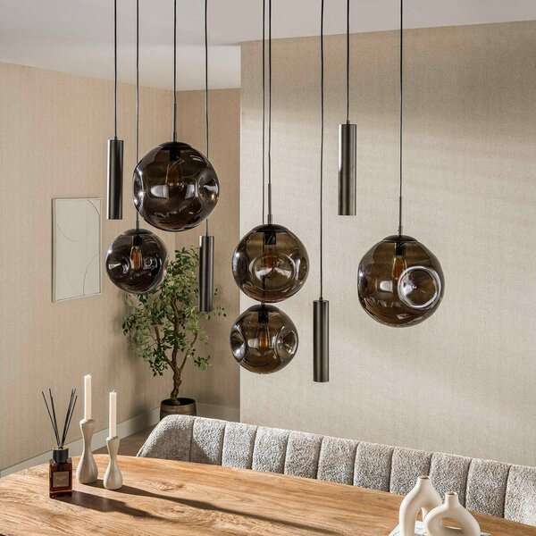 ZIJLSTRA Lampada a sospensione in vetro Stellar, dimmerabile, Marrone / Ruggine, Soggiorno / Sala da pranzo, Vetro, Scandinavo, Lampada a sospensione