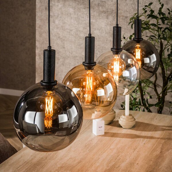 ZIJLSTRA Lampada a sospensione in vetro Sfera Tricolore, dimmerabile, Multicolore, Soggiorno / Sala da pranzo, Vetro, Scandinavo, Lampada a sospensione