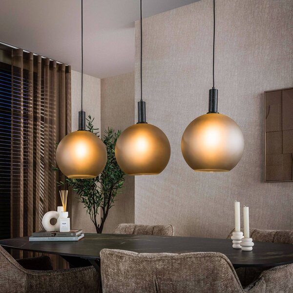 ZIJLSTRA Lampada a sospensione in vetro Bubble, dimmerabile, Alluminio / Grigio / Zincato, Soggiorno / Sala da pranzo, Vetro, Scandinavo, Lampada a sospensione