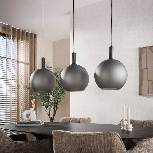 ZIJLSTRA Lampada a sospensione in vetro Bubble, dimmerabile, Alluminio / Grigio / Zincato, Soggiorno / Sala da pranzo, Vetro, Scandinavo, Lampada a sospensione