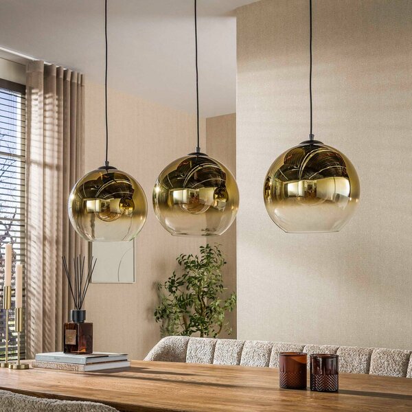 ZIJLSTRA Lampada a sospensione in vetro Bubble, dimmerabile, Ottone / Oro, Soggiorno / Sala da pranzo, Vetro, Scandinavo, Lampada a sospensione
