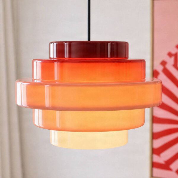 Lampada a sospensione Filo ALDEX, dimmerabile, Rosso, Soggiorno / Sala da pranzo, Vetro, Scandinavo, Lampada a sospensione
