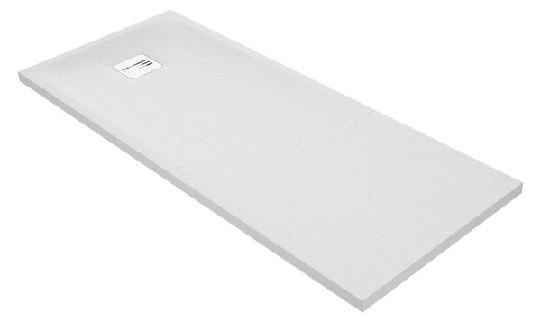 Piatto doccia ultrasottile SENSEA resina sintetica e polvere di marmo Remix 70 x 170 cm bianco