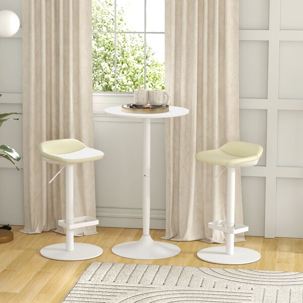 HOMCOM Tavolo Bar Isola Cucina Rotondo Alto Salvaspazio Ø60x102 cm Bianco | Aosom Italy