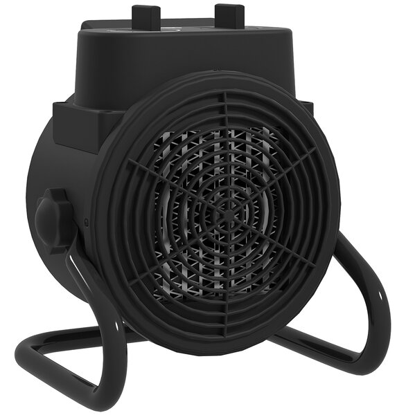 HOMCOM Riscaldatore Elettrico e Regolabile a 3 Modalità, in PP e PA Ignifugo, 21.5x15.8x22 cm, Nero | Aosom Italy