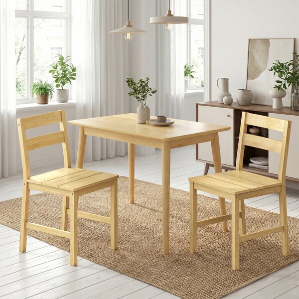 HOMCOM Set 2 Sedie Sala da Pranzo e Cucina in Bambù, Schienale Curvo, Naturale | Aosom Italy