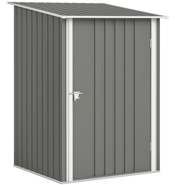 Outsunny Casetta da Giardino, Porta Attrezzi in Acciaio Galvanizzato con Porta a Battente, 100x104x160 cm, Grigio Chiaro | Aosom Italy