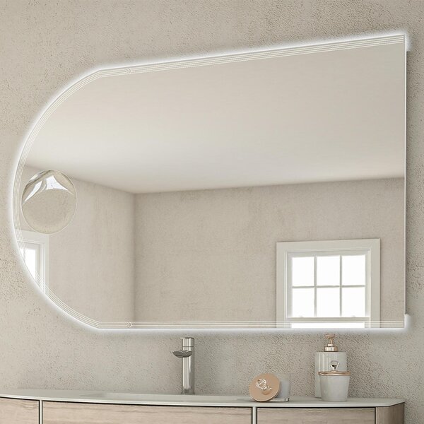 Specchio con illuminazione integrata bagno ovale L 120 x H 80 cm