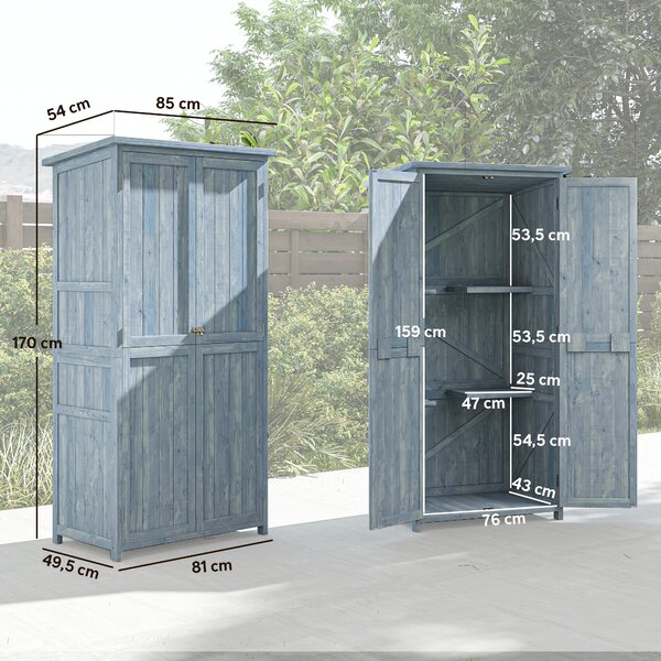 Outsunny Armadio da Esterno, Capanno per Attrezzi con 2 Scaffali | Aosom Italy