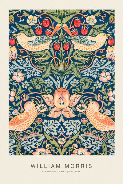 Riproduzione Strawberry Thief Special Edition Classic Vintage Pattern - William Morris, (26.7 x 40 cm)