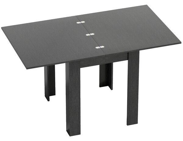 Tavolo da Pranzo Allungabile per 4-6 Persone 70-140x80x77,5 cm in Legno e Acciaio Nero
