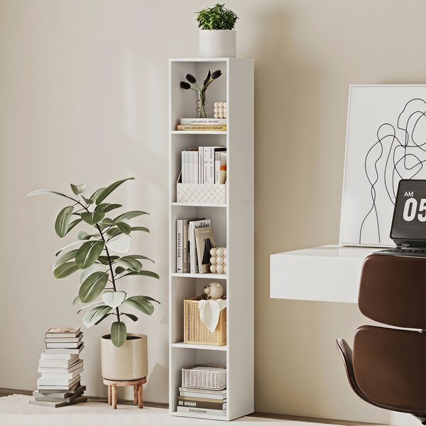 HOMCOM Libreria a 6 Ripiani, Scaffale Autoportante per Soggiorno | Aosom Italy