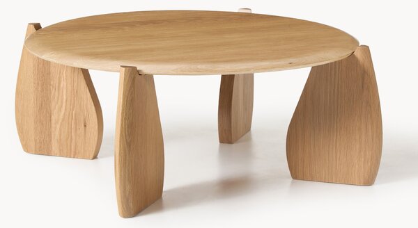 Tavolino da salotto rotondo XL in legno di quercia Hilda