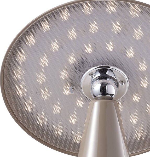 Beacon Lighting Lampada da tavolo LED ricaricabile Kinoko, marrone, 27 cm, CCT dimmerabile, Marrone / Ruggine, Soggiorno / Sala da pranzo, Plastica, Moderno