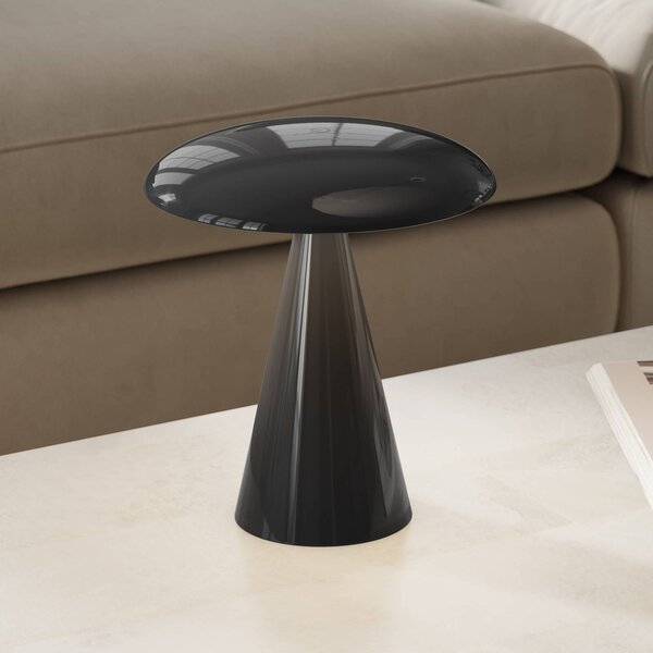 Beacon Lighting Lampada LED da tavolo ricaricabile Kinoko, nera, 27 cm, CCT dimmerabile, Nero, Soggiorno / Sala da pranzo, Plastica, Moderno