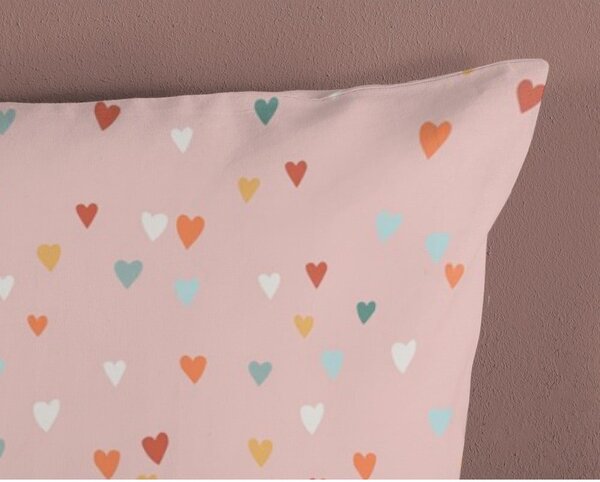Set copripiumino e federa da bambini rosa/beige in cotone per culla 100x135 cm Louie – Good Morning