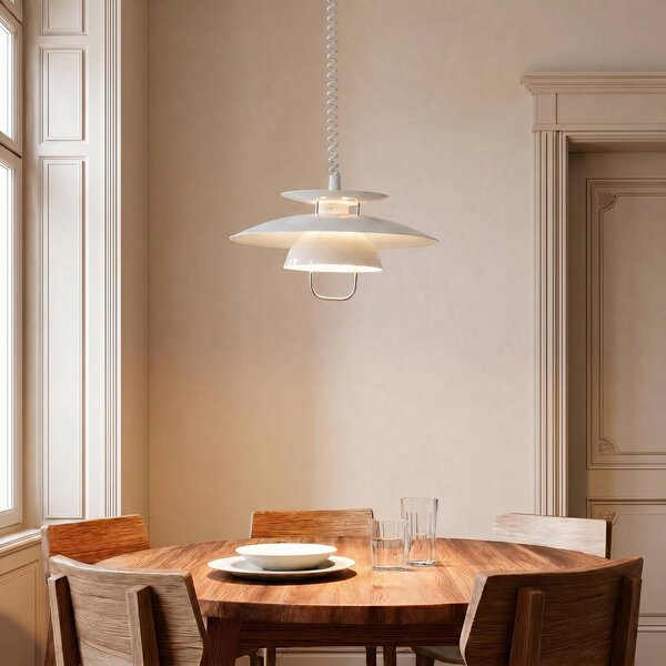 Lampada a sospensione Nadija Lindby, dimmerabile, Bianco / Opale, Cucina, Metallo, Scandinavo, Lampada a sospensione