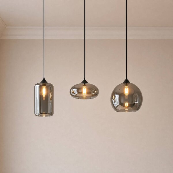 Lampada a sospensione Marla Lindby, dimmerabile, Alluminio / Grigio / Zincato, Soggiorno / Sala da pranzo, Metallo, Moderno, Lampada a sospensione