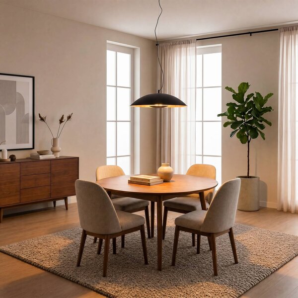 Lampada a sospensione Emilienne Lindby, dimmerabile, Nero, Soggiorno / Sala da pranzo, Metallo, Moderno, Lampada a sospensione