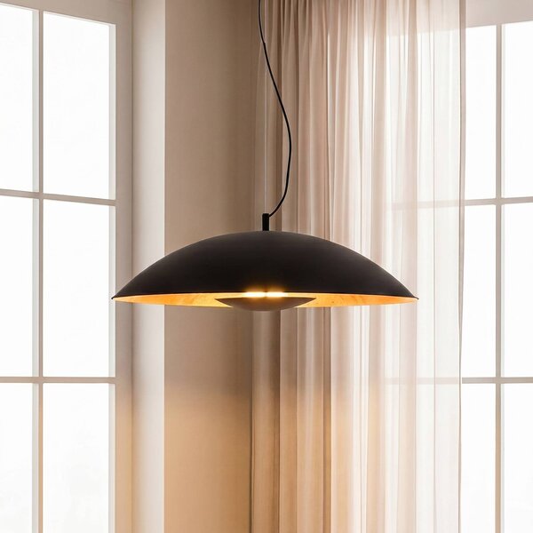 Lampada a sospensione Emilienne Lindby, dimmerabile, Nero, Soggiorno / Sala da pranzo, Metallo, Moderno, Lampada a sospensione