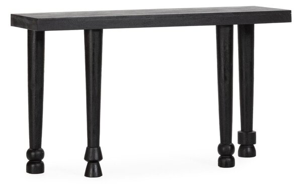 Tavolo consolle nero in mango massiccio 40x130 cm Inaya – MOME