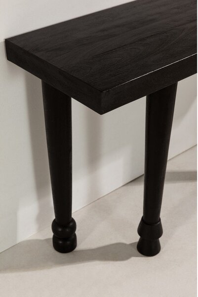 Tavolo consolle nero in mango massiccio 40x130 cm Inaya – MOME