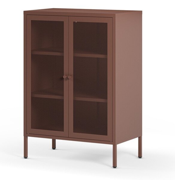 Armadietto burgundy in metallo 70x100x40 cm Fayna – Marckeric