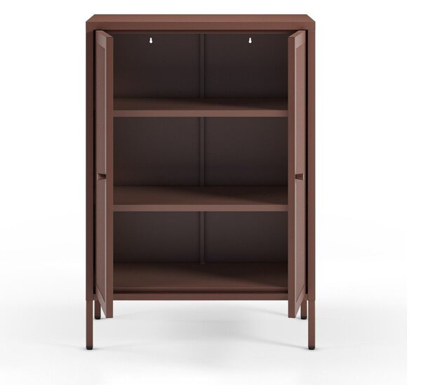 Armadietto burgundy in metallo 70x100x40 cm Fayna – Marckeric
