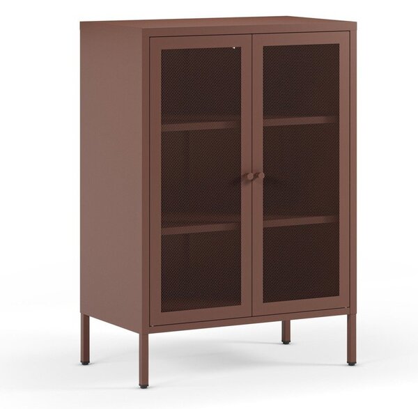 Armadietto burgundy in metallo 70x100x40 cm Fayna – Marckeric
