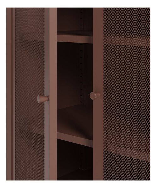 Armadietto burgundy in metallo 70x100x40 cm Fayna – Marckeric