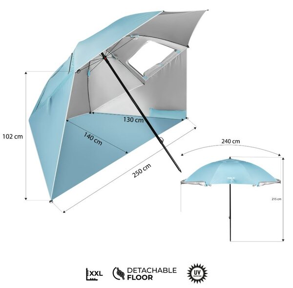 Ombrellone e parasole da spiaggia 250 cm