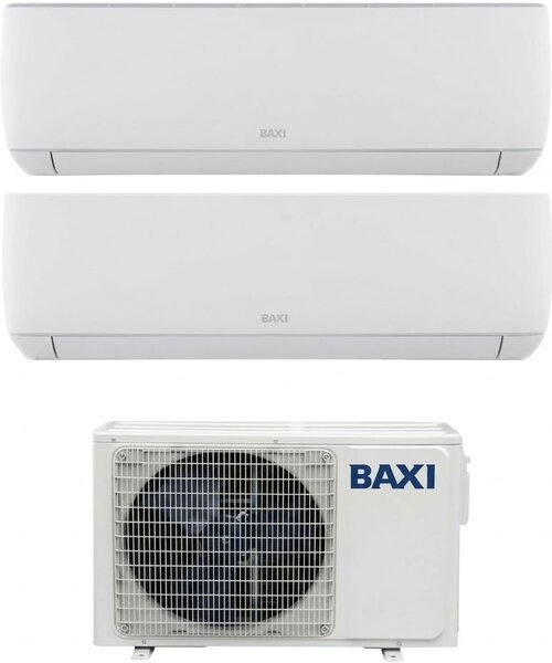 Baxi Climatizzatore Dual Split Inverter 12000+18000 Btu Condizionatore con Pompa di Calore Classe A++/A+ Gas R32 (Unit Interna + Unit Esterna) - 
