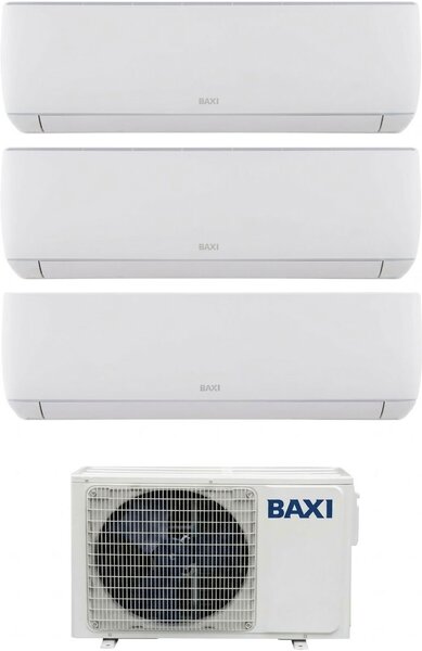 Baxi Climatizzatore Trial Split Inverter 9000+12000+12000 Btu Condizionatore con Pompa di Calore Classe A++/A+ Gas R32 (Unit Interna + Unit Ester