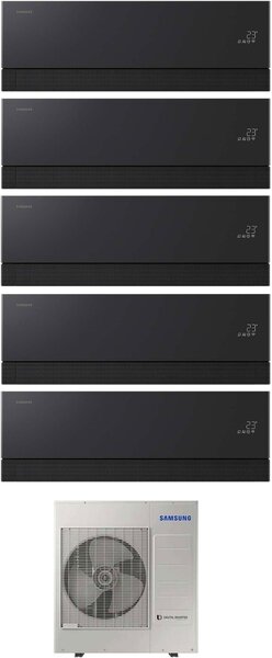 Samsung Climatizzatore Penta Split Inverter 9000+12000+12000+12000+12000 btu Condizionatore con Pompa di Calore Gas R32 Wi-Fi Classe A++/A+ (Unit 