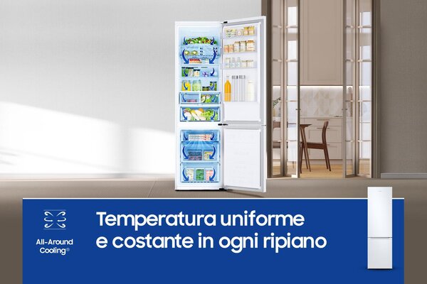Samsung Frigorifero Combinato Classe energetica D, Capacit 390 Litri, WiFi, SpaceMax, Total No Frost, Digital Inverter, Garantito 20 Anni, colore 